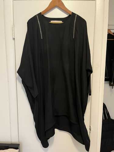 Henrik Vibskov Black Zipper Silk Top 3/4 sleeve