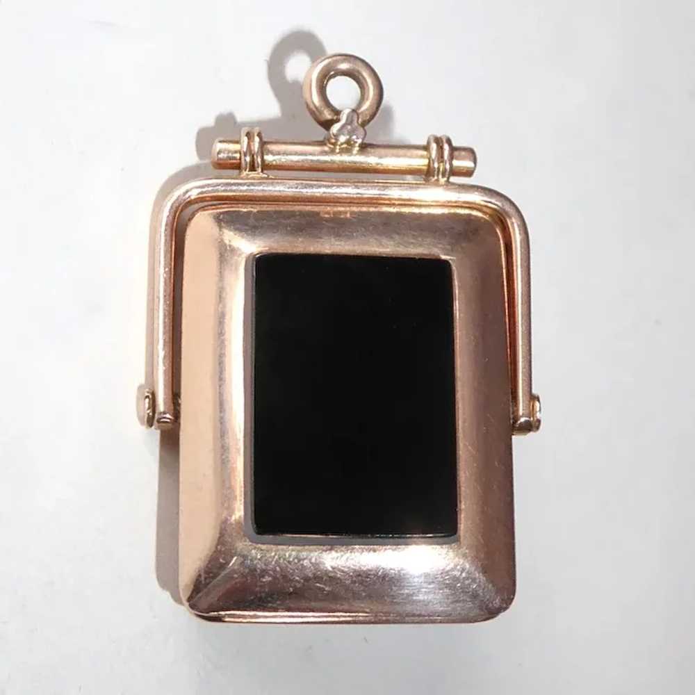 Victorian 14k Rose Gold Double Sided Fob Locket S… - image 6
