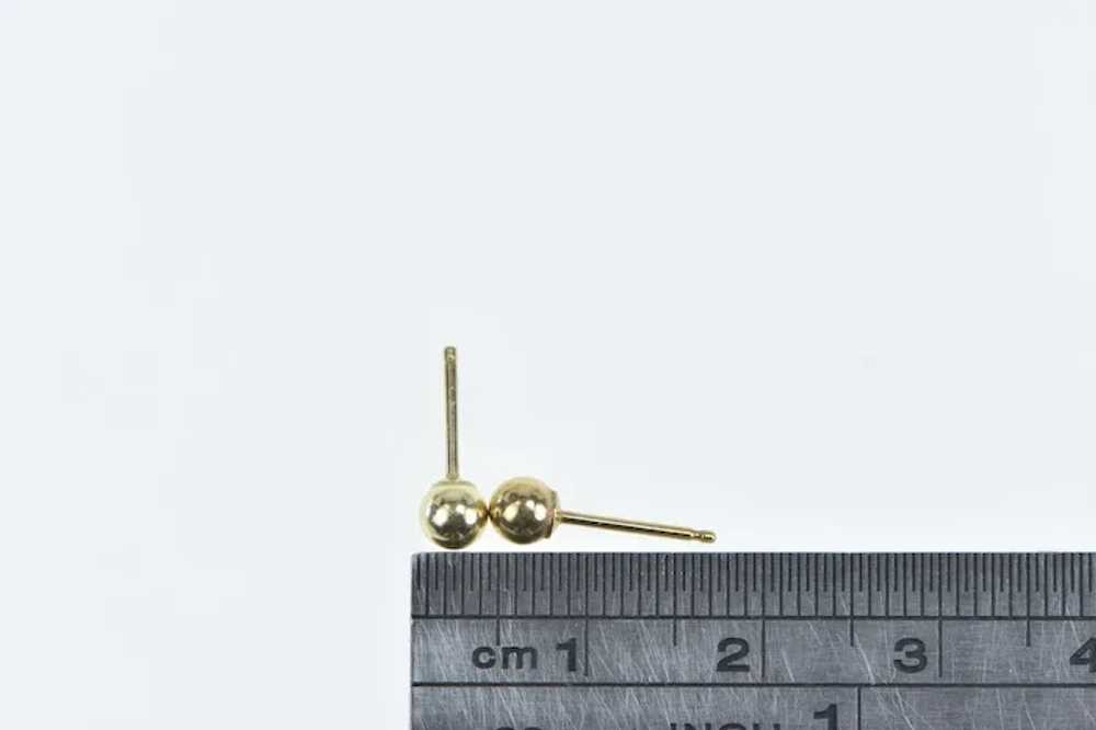 14K 4.0mm Round Ball Sphere Classic Stud Earrings… - image 4