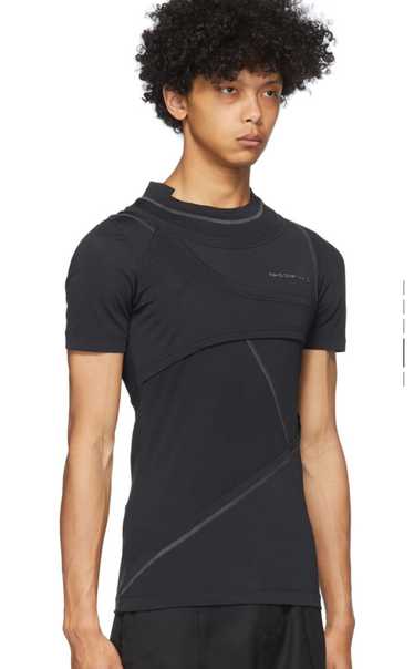 Feng Chen Wang Black Nylon Panelled T-Shirt