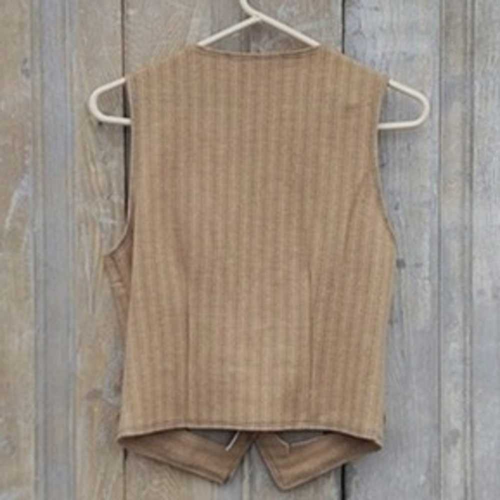 Vintage Tan Pinstripe Vest - image 9