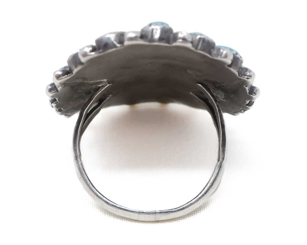 Midcentury Zuni Turquoise Petit Point Ring - image 3
