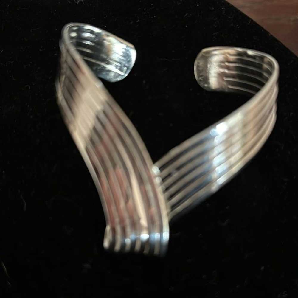 Vintage Silver Plated Choker w/Matching Bracelet - image 2