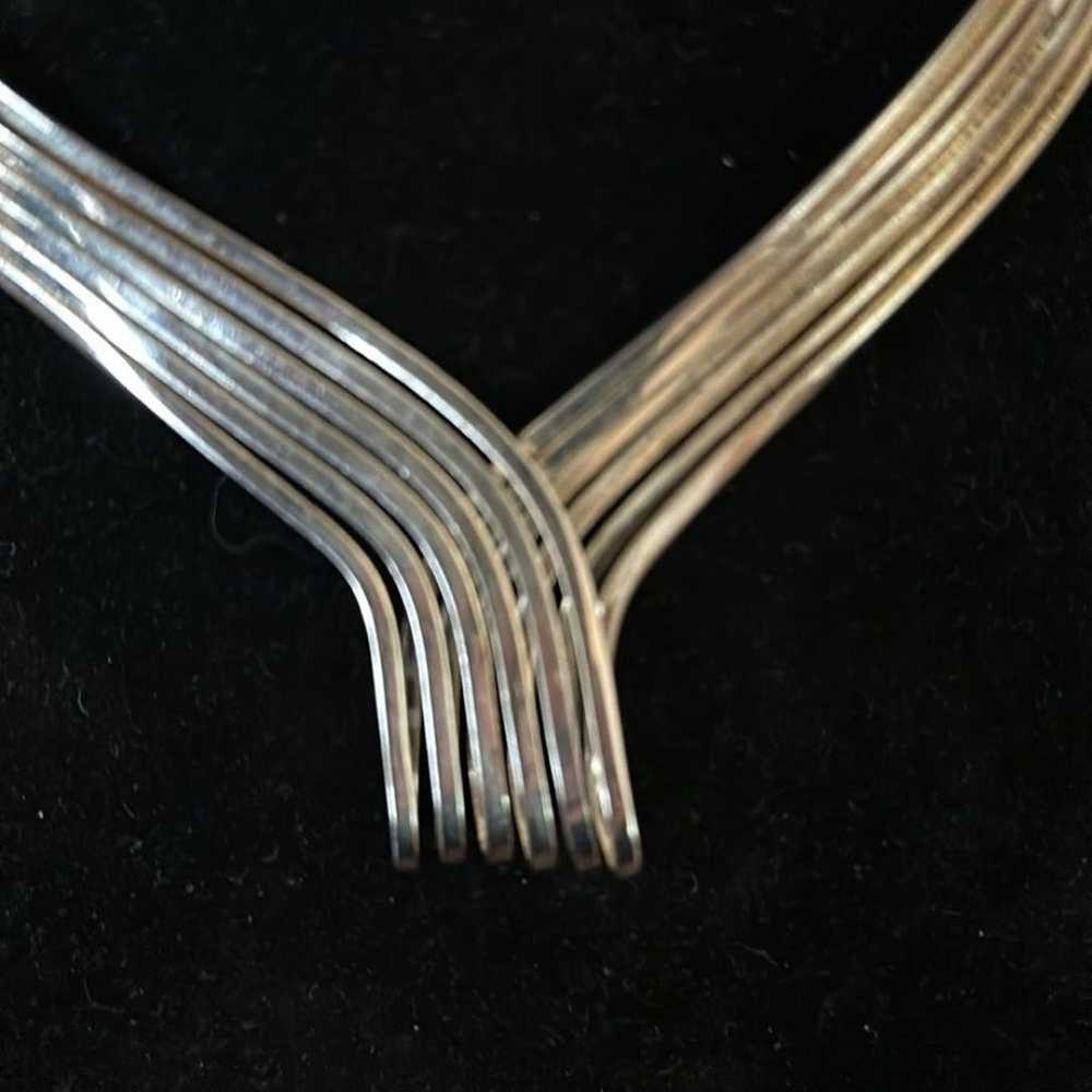 Vintage Silver Plated Choker w/Matching Bracelet - image 4