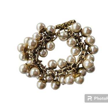 VTG Faux Pearl Chunky Cluster Bracelet