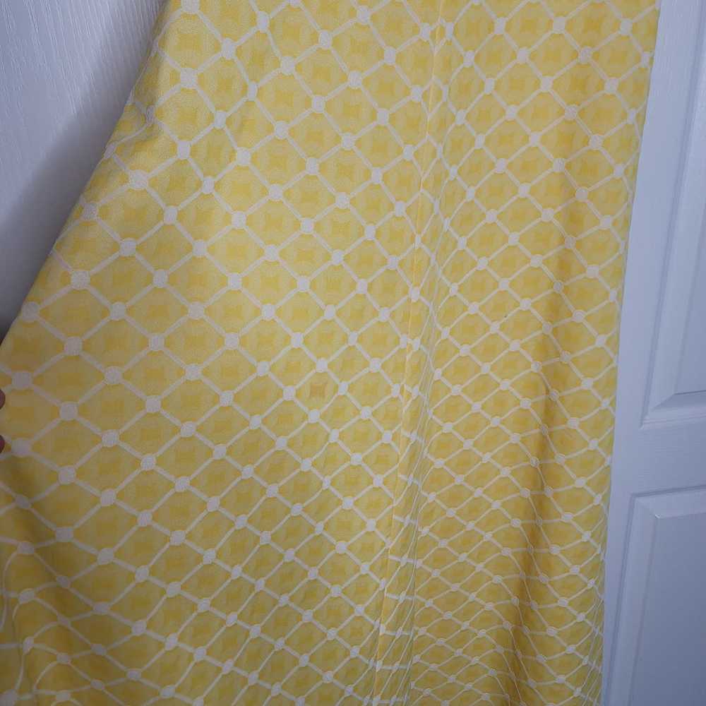 Vintage handmade Polyester Yellow White Square Sl… - image 4