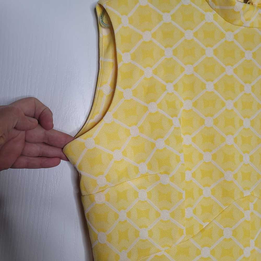 Vintage handmade Polyester Yellow White Square Sl… - image 5
