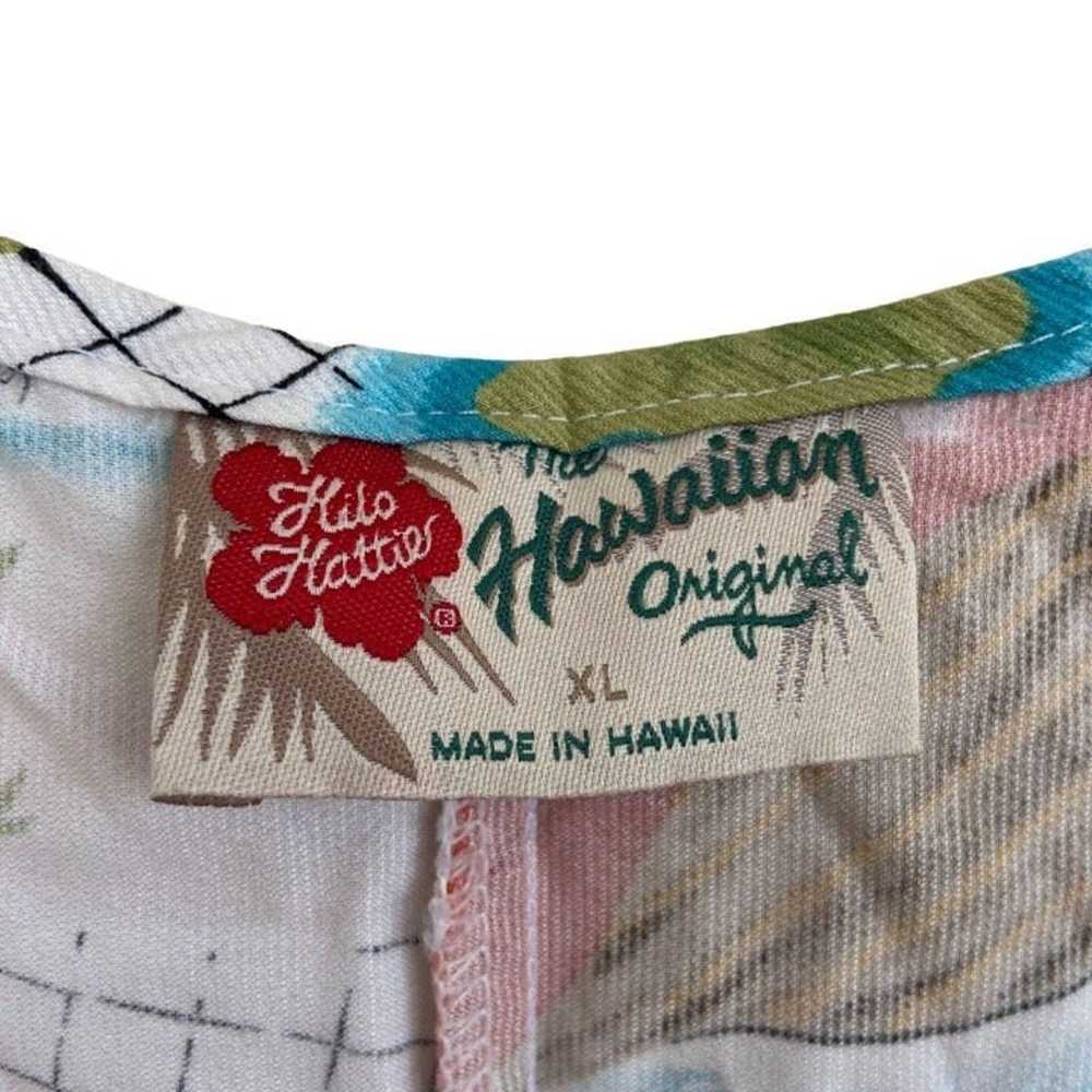 Vintage Hilo Hattie Hawaiian XL Dress Canoe Ukule… - image 3