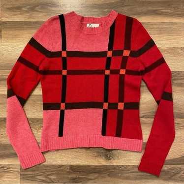 Vtg Lilly Pulitzer Red/Pink Plaid Sweater