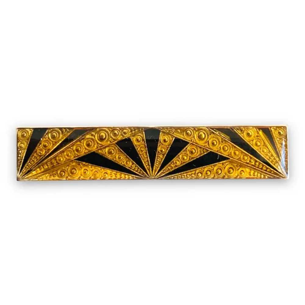 Jewelry Art Deco Pierre Bex Style Bar Pin - image 3