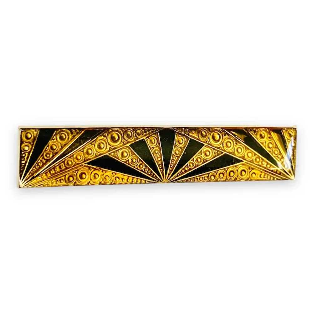 Jewelry Art Deco Pierre Bex Style Bar Pin - image 7