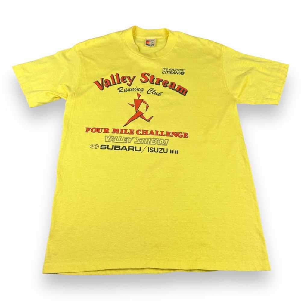 Vintage Running Club Shirt Adult MEDIUM Yellow 80… - image 1