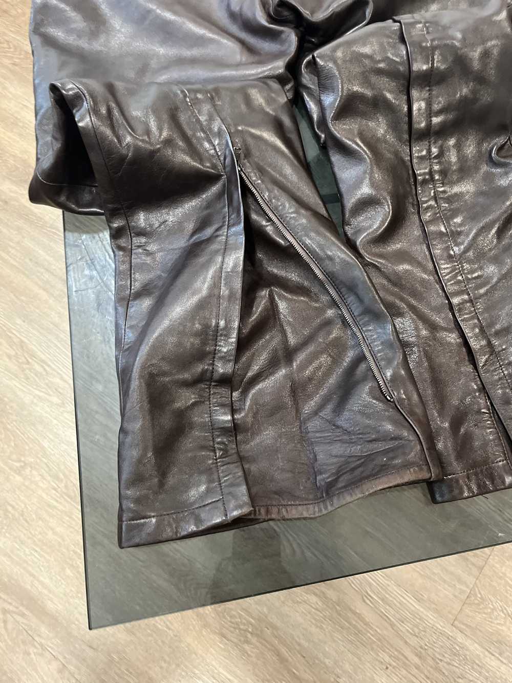 Gucci Gucci Chocolate Brown Leather Pants - image 3