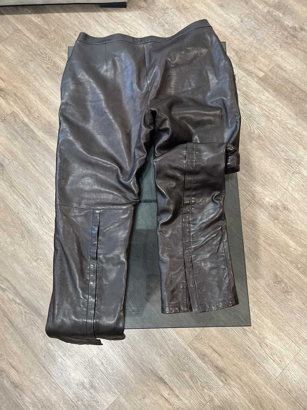 Gucci Gucci Chocolate Brown Leather Pants - image 7