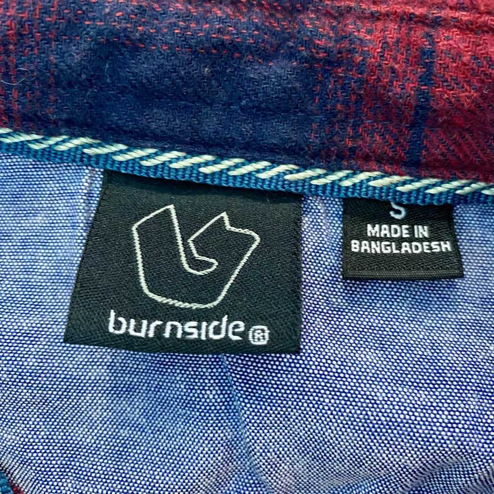 Burnside Burnside Red Blue Plaid Flannel Shirt Me… - image 10