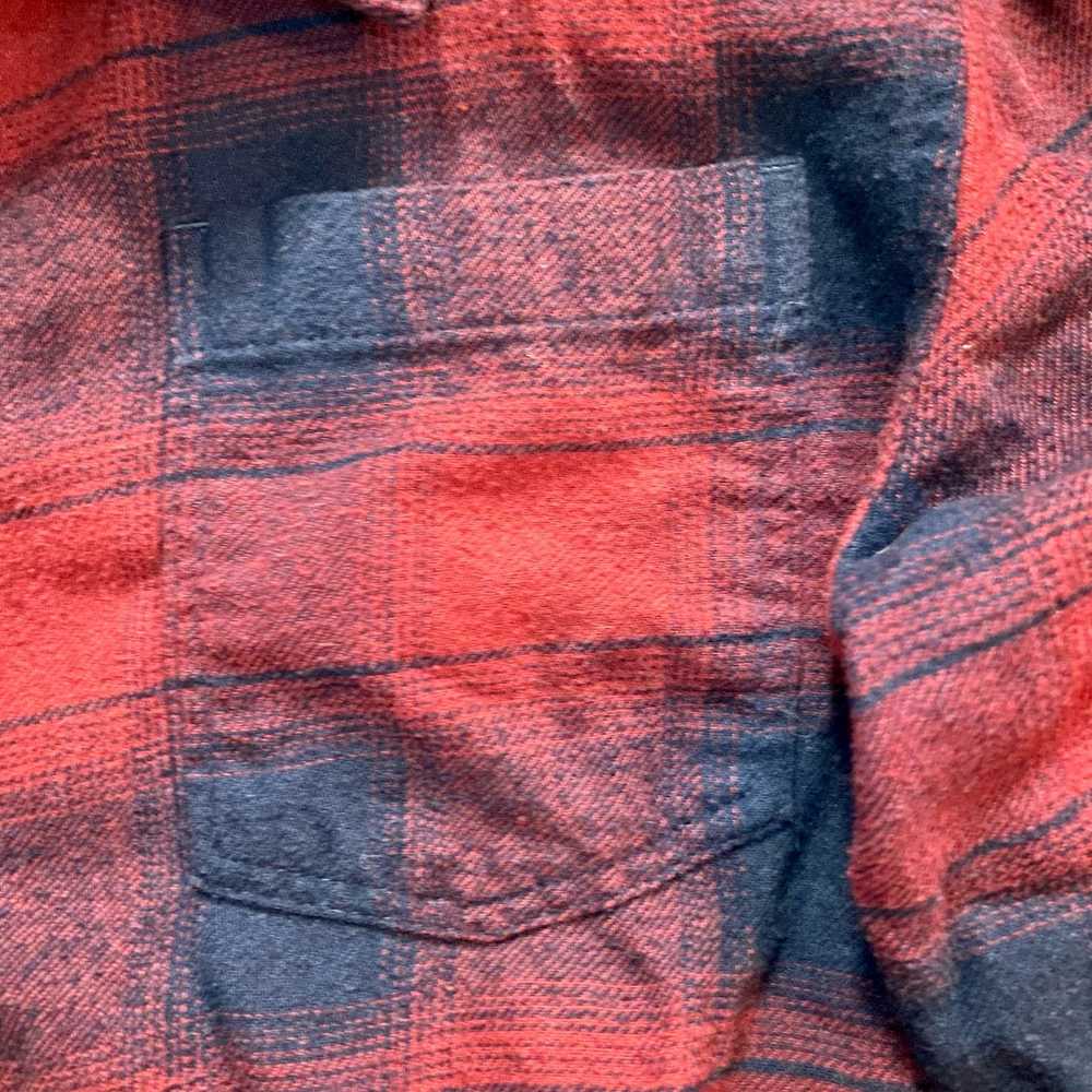 Burnside Burnside Red Blue Plaid Flannel Shirt Me… - image 4