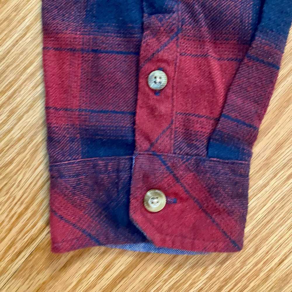 Burnside Burnside Red Blue Plaid Flannel Shirt Me… - image 6