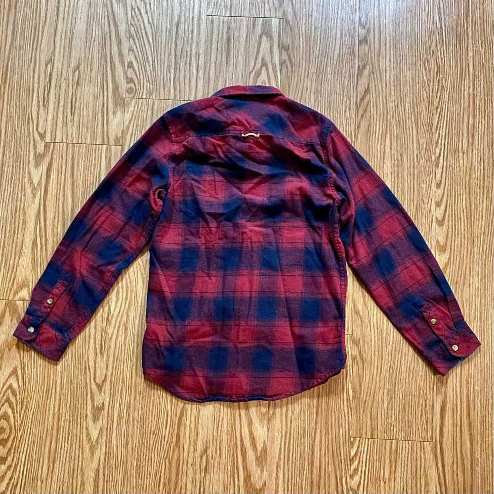 Burnside Burnside Red Blue Plaid Flannel Shirt Me… - image 7