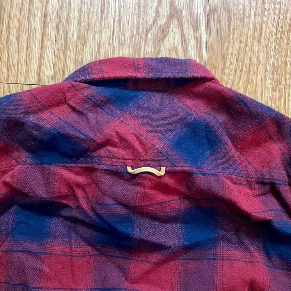 Burnside Burnside Red Blue Plaid Flannel Shirt Me… - image 8