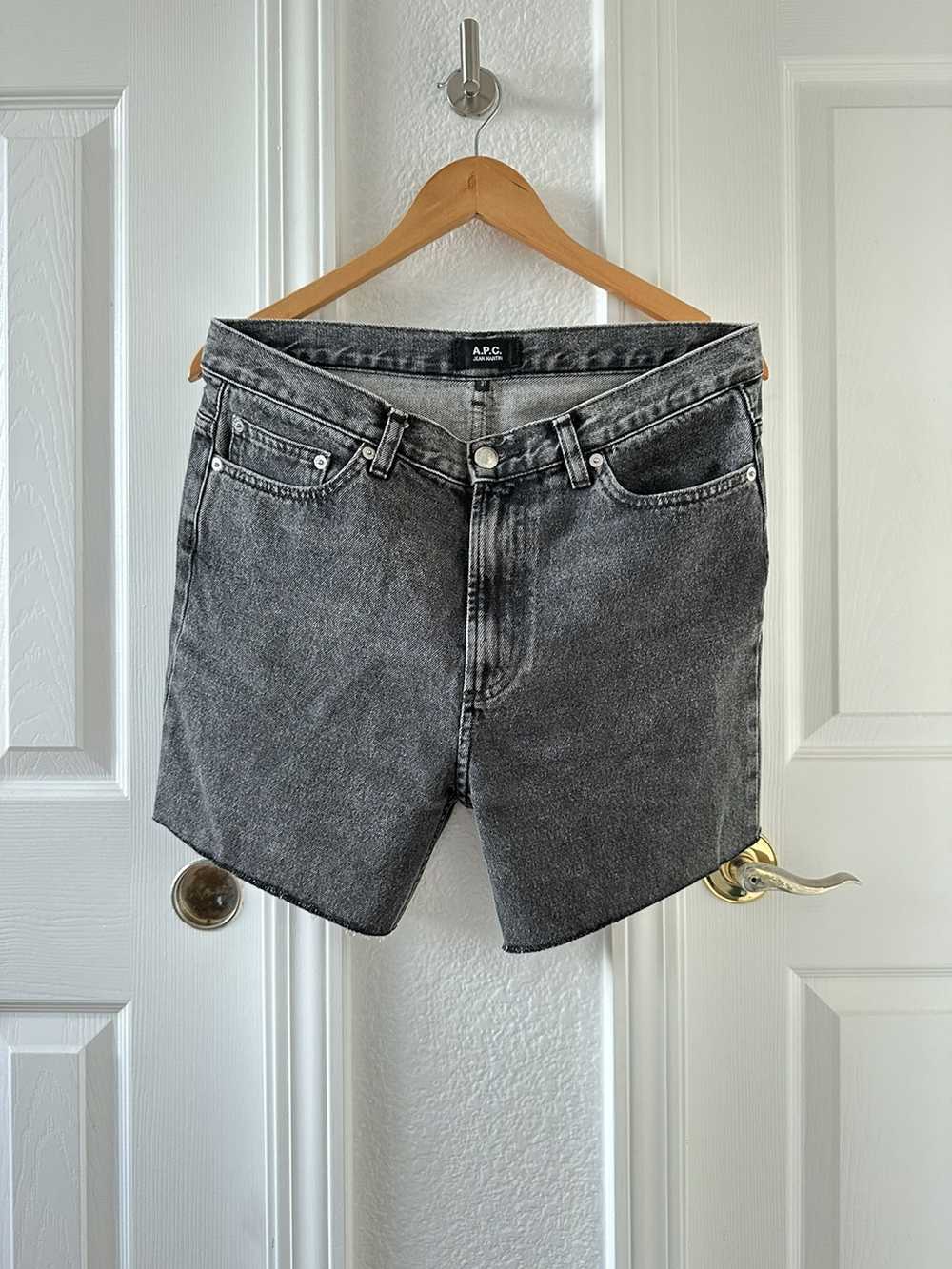 A.P.C. Gray Washed Denim Shorts - image 1