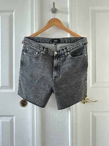 A.P.C. Gray Washed Denim Shorts - image 1
