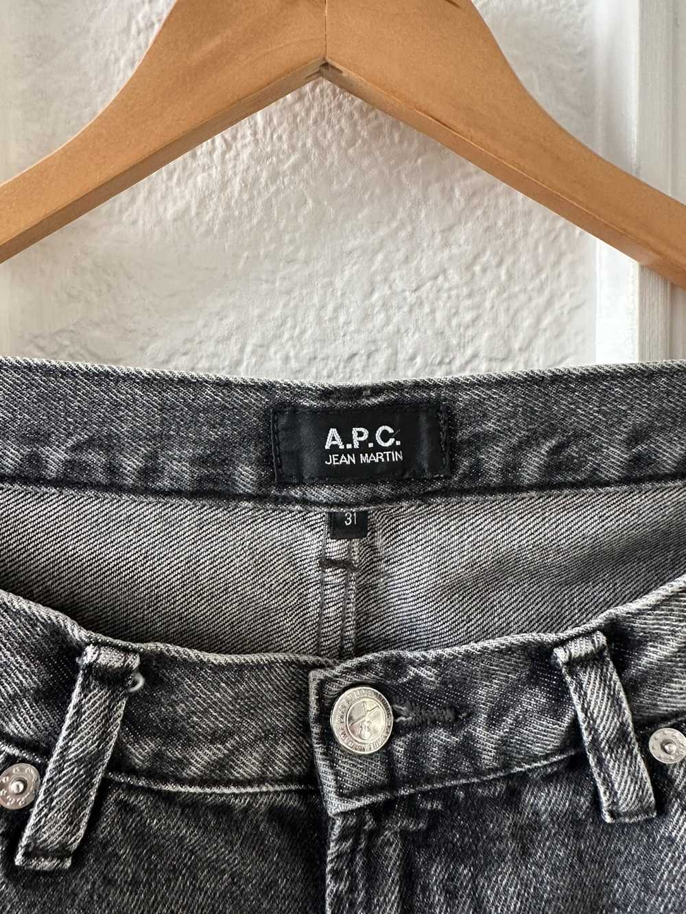 A.P.C. Gray Washed Denim Shorts - image 2