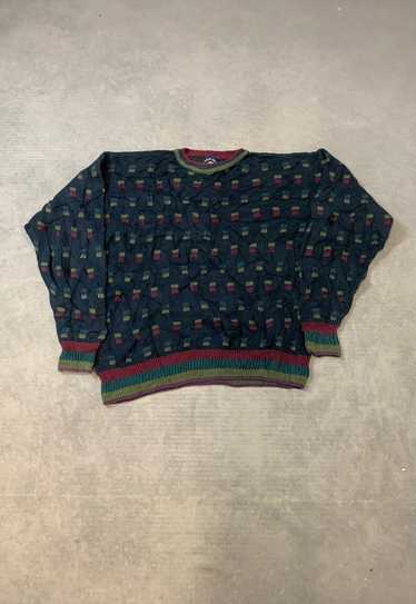 Vintage Gant Knitted Jumper Abstract Patterned Kni