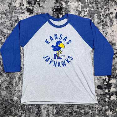 Ncaa Kansas Jayhawks Retro Logo 3/4 Sleeve Shirt - image 1