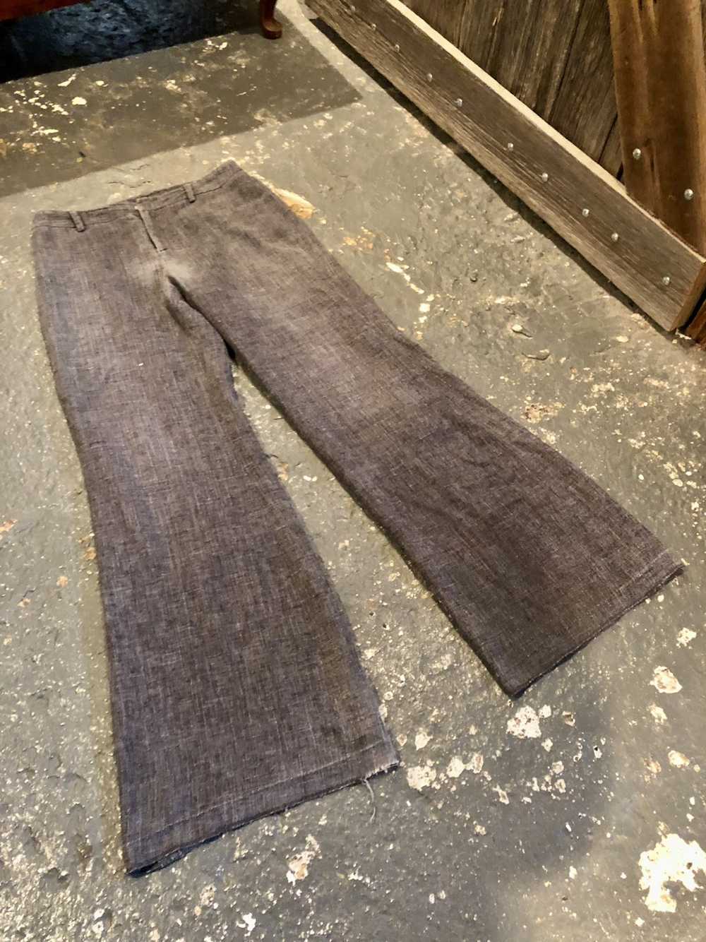 Vintage Flared Straight-Cut Tweed Trousers - image 2