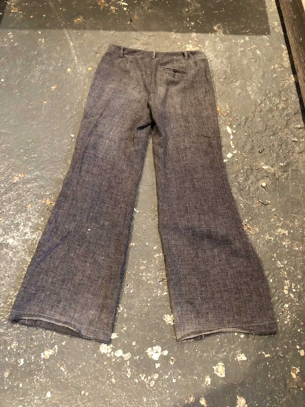 Vintage Flared Straight-Cut Tweed Trousers - image 3