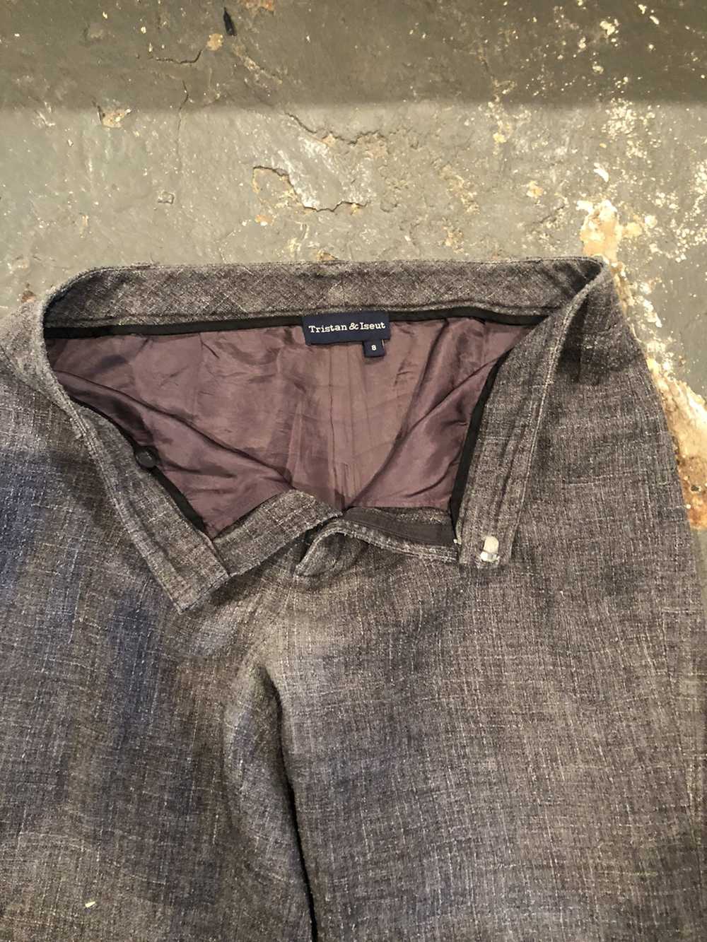 Vintage Flared Straight-Cut Tweed Trousers - image 4