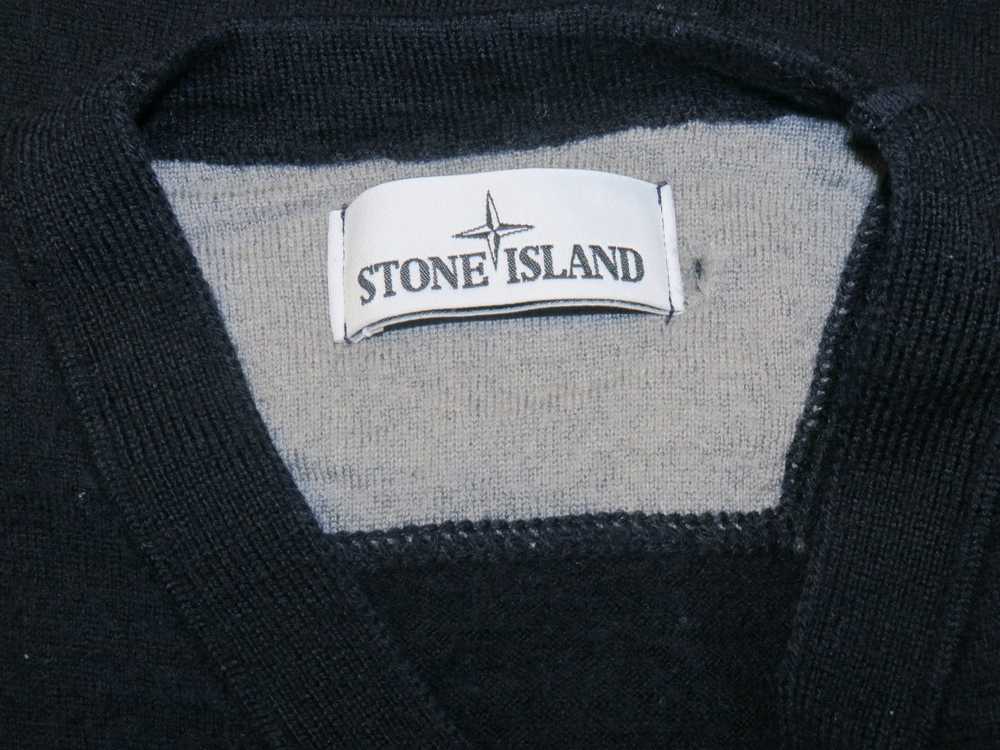 Stone Island Stone Island L/XL wool sweater V neck - image 2