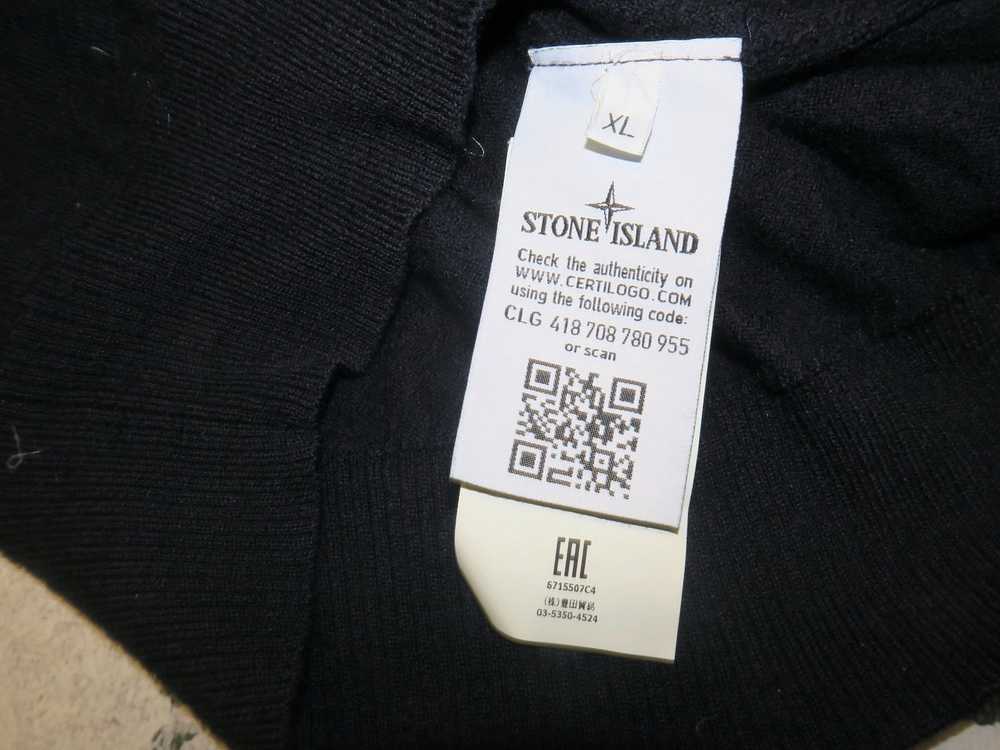 Stone Island Stone Island L/XL wool sweater V neck - image 4