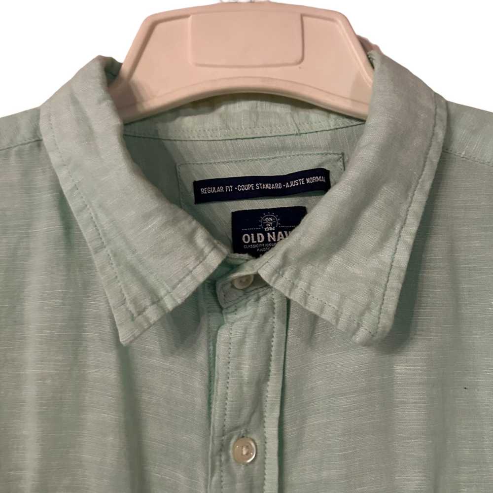 Old Navy Old Navy Linen Blend Shirt Mens XL Butto… - image 3