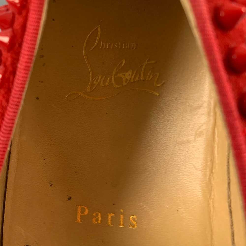 Christian Louboutin Red Studded Leather Slip On S… - image 7