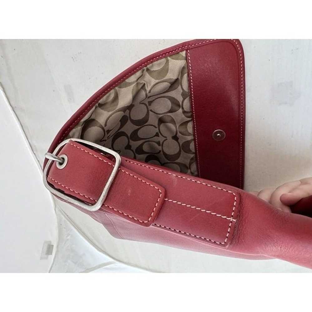 Vintage Coach Red leather Legacy Flap Shoulder Cr… - image 12