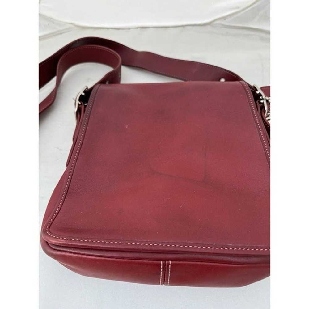 Vintage Coach Red leather Legacy Flap Shoulder Cr… - image 3