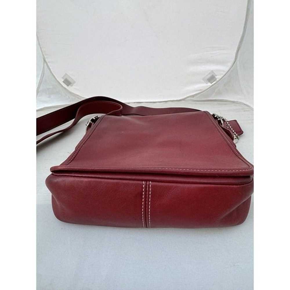 Vintage Coach Red leather Legacy Flap Shoulder Cr… - image 4