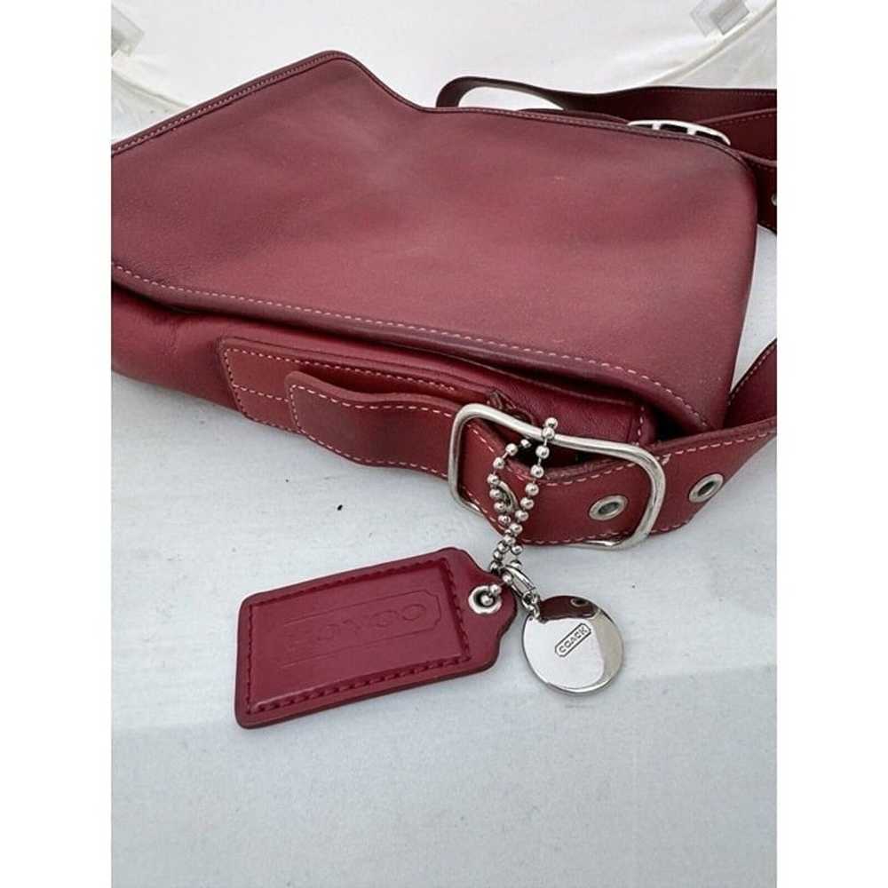 Vintage Coach Red leather Legacy Flap Shoulder Cr… - image 6