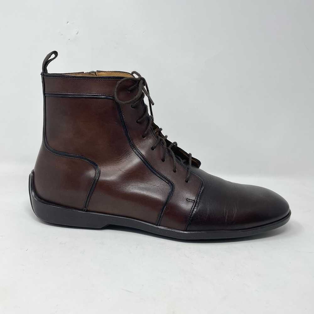 Mezlan Mezlan Brown Leather Burnished Calfskin Hy… - image 2