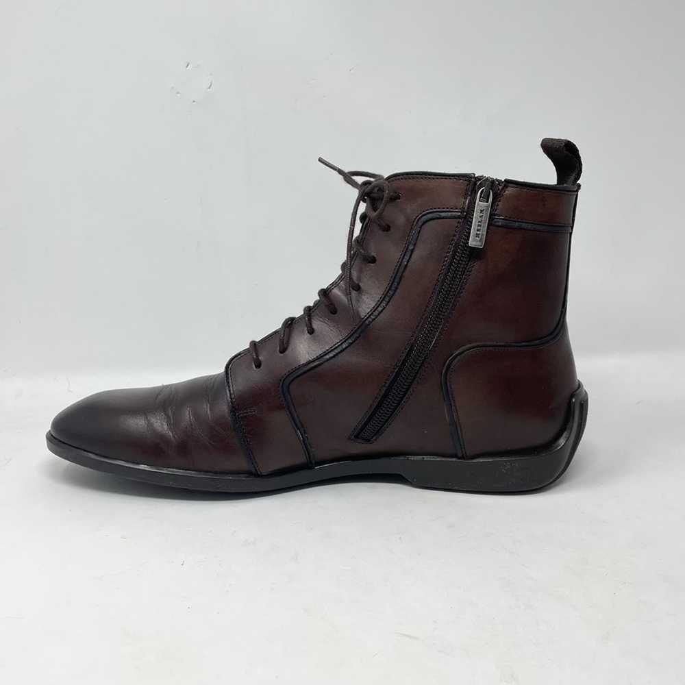 Mezlan Mezlan Brown Leather Burnished Calfskin Hy… - image 3