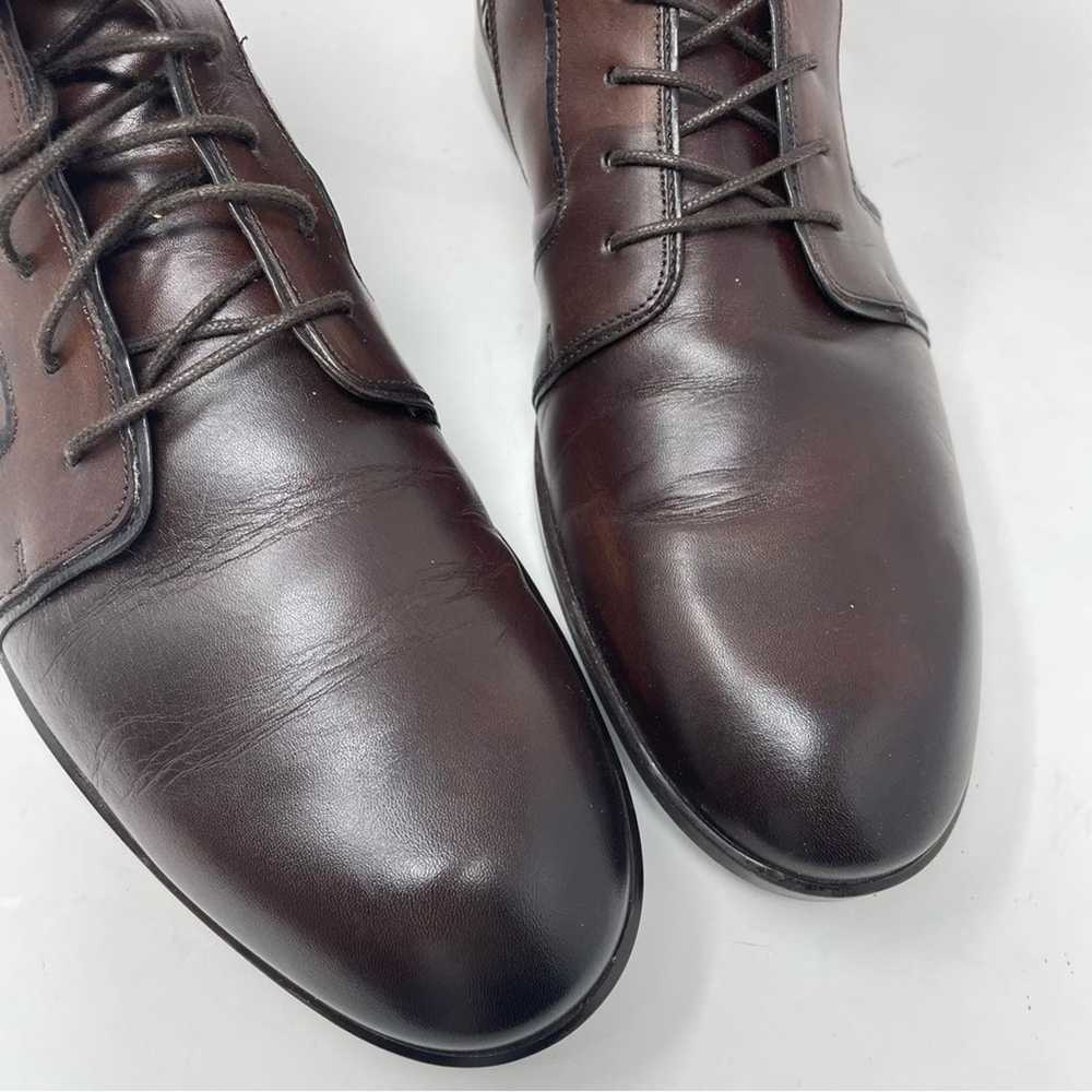 Mezlan Mezlan Brown Leather Burnished Calfskin Hy… - image 5