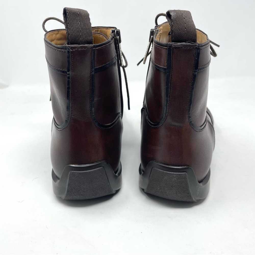 Mezlan Mezlan Brown Leather Burnished Calfskin Hy… - image 7