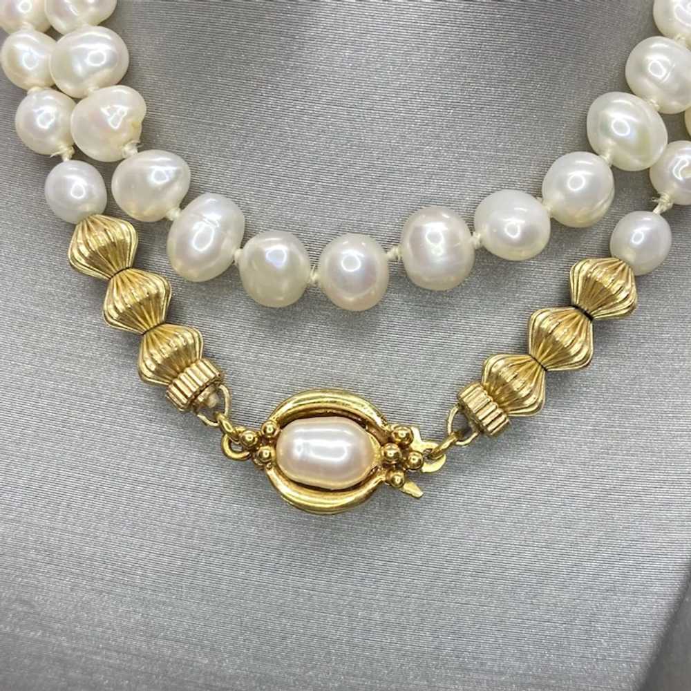 14k Freshwater Pearl Necklace - image 2