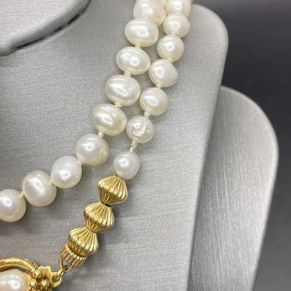 14k Freshwater Pearl Necklace - image 3