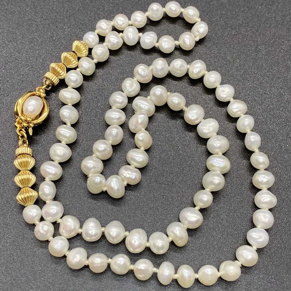 14k Freshwater Pearl Necklace - image 7
