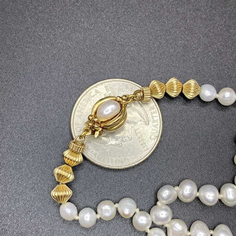 14k Freshwater Pearl Necklace - image 8