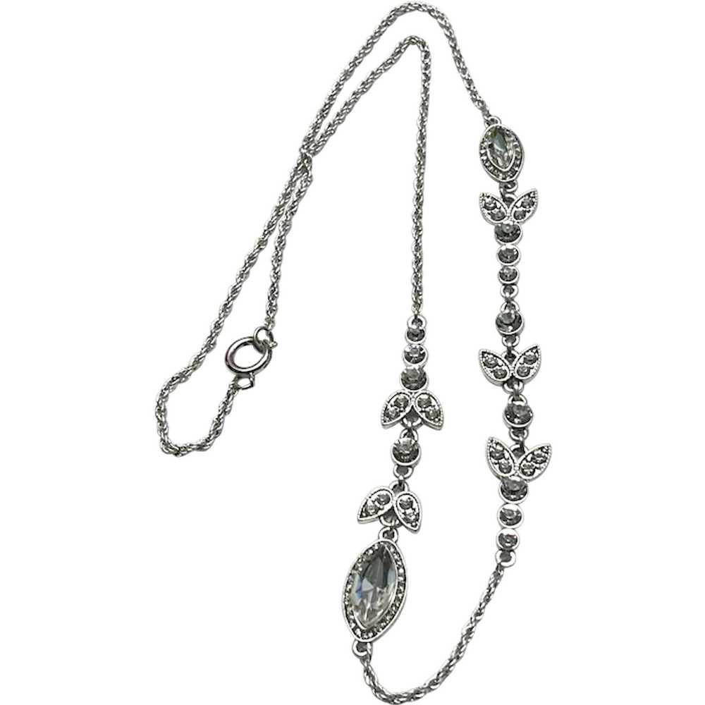 Rhinestone silver chain necklace - image 1