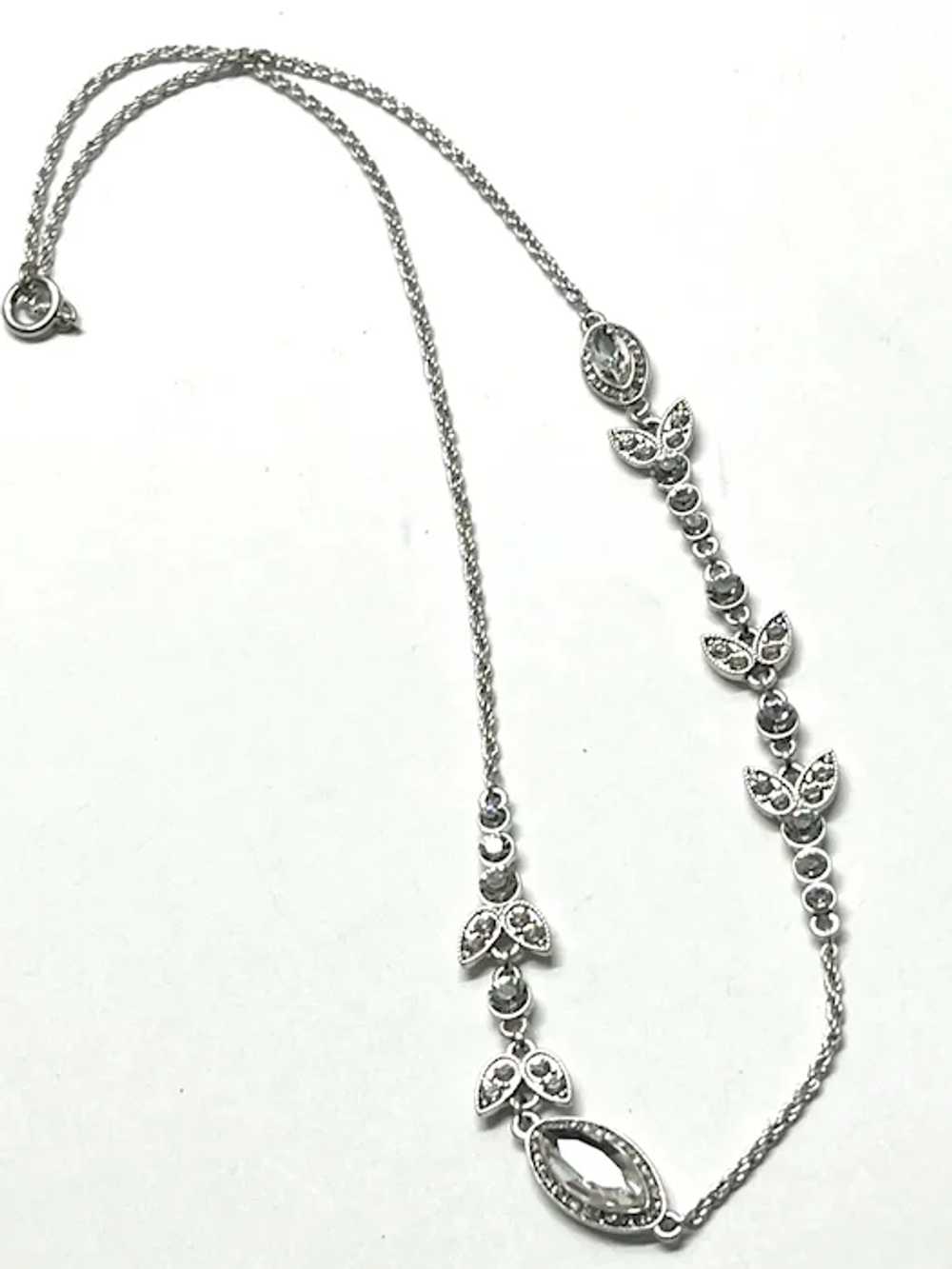 Rhinestone silver chain necklace - image 2