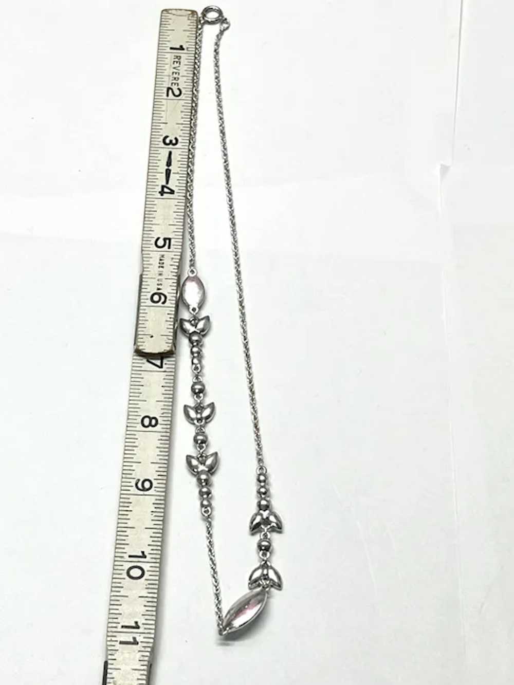 Rhinestone silver chain necklace - image 5